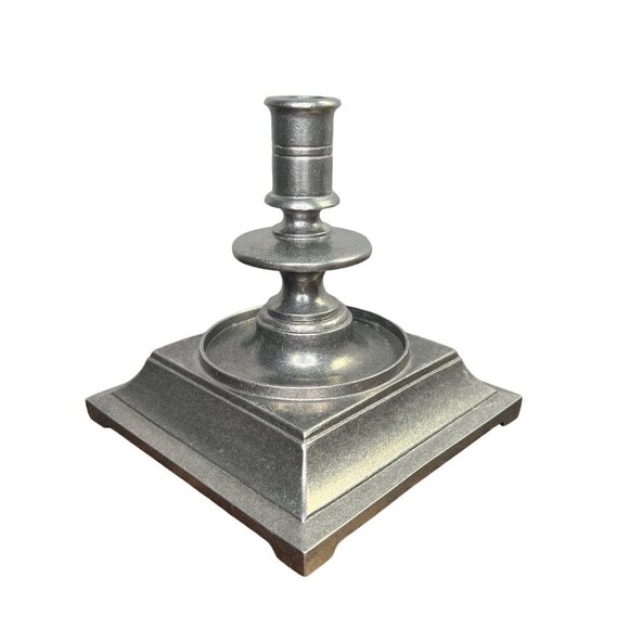 1975 Wilton Country Ware Pewter Square Taper Candle Holder - Picture 2 of 11